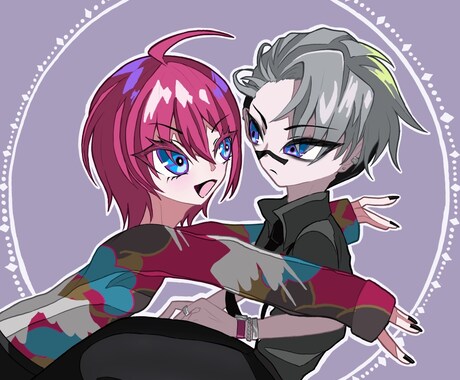 ヘッダーやSNS用アイコンをお描きします ポップからダークな物まで！様々なSNSにご利用可能〇 イメージ2