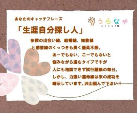 手相占い師が、あなたに「キャッチフレーズ」をつけます イメージ1