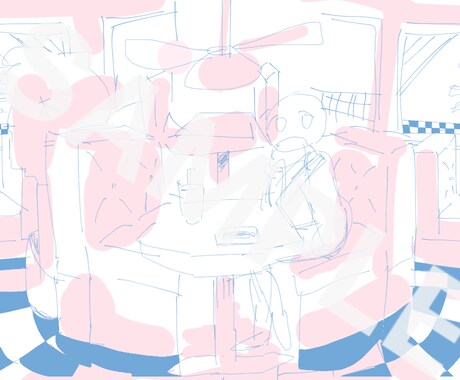 1枚絵描きます シンプルでまとまった色使いで、デフォルメされ過ぎない等身 イメージ2