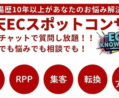 ECコンサル10年以上が楽天市場運営相談のります 楽天ショップの売上改善相談！愚痴聞きでもOK イメージ1
