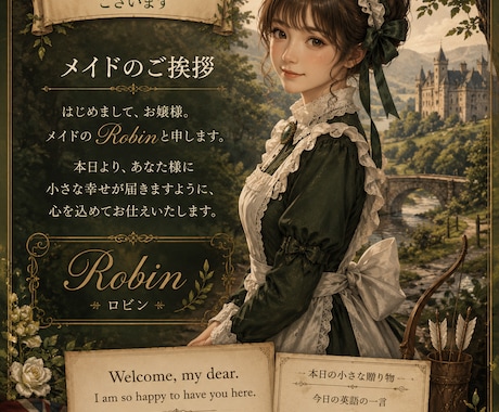 メイドが心を込めて文通し、手紙をお届けいたします 英語も可能。貴方様に寄り添ったアンティークなお手紙をお届け。 イメージ2