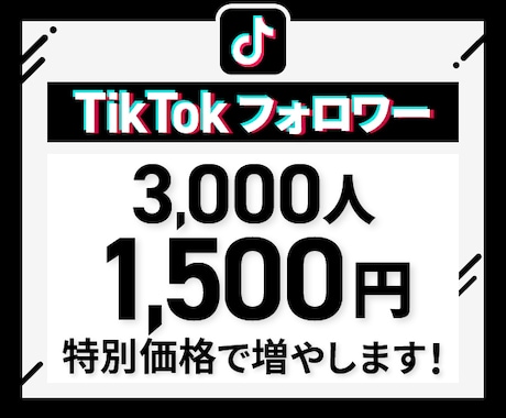 TikTokのフォロワーを3000人増やします 実績を作るため原価で提供中！1/30までの限定価格 イメージ1