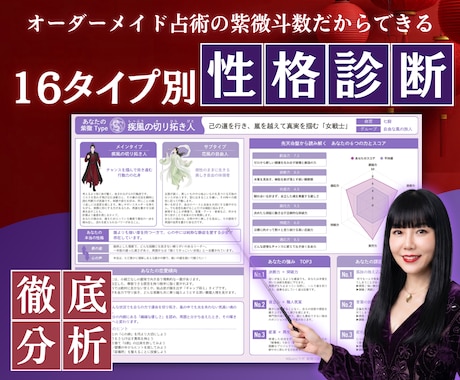 あなたの天性の性格診断！紫微斗数で鑑定します 命盤が示す16の才能タイプと本当の性格を分析 イメージ1