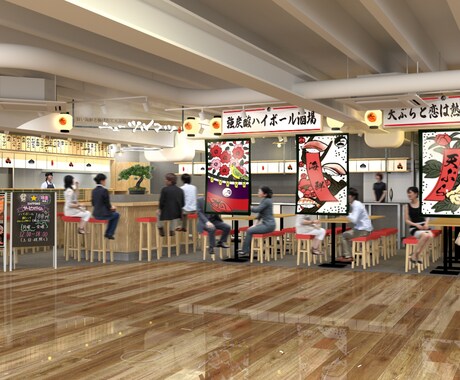 飲食店・美容室・オフィス等の3DCGを承ります フォトリアルなCGをお作りいたします。 イメージ1
