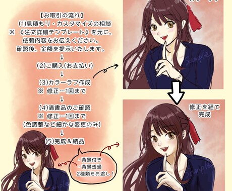 淡い雰囲気で目を引くアイコン描きます 商用可／背景透過データ付き／片手ポーズや文字入れ無料 イメージ2