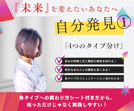 相手に合わせたコミュニケーション方法を発見できます 4つのタイプ分けでその人の特徴や対人関係の傾向がわかっちゃう イメージ1