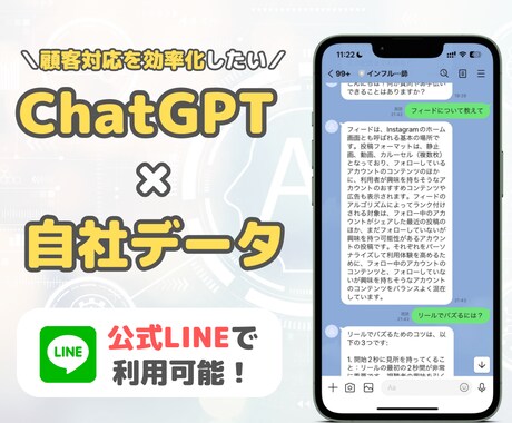 ChatGPT×自社データの公式LINE作ります ChatGPT×自社データ×LINEで顧客対応を効率化！ イメージ1
