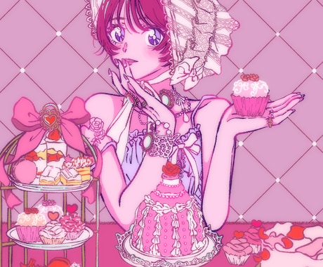 可愛い女の子のイラストを描きます ピンクと紫を基調とした女の子のイラストが得意です！ イメージ1