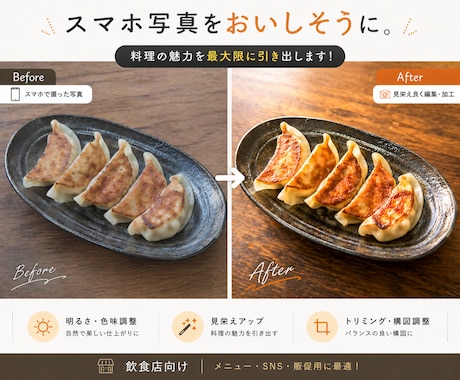 飲食店向け｜スマホ写真をおいしそうに仕上げます イメージ1