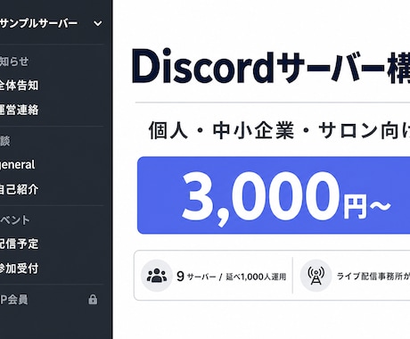 個人・サロン・企業向けDiscord構築します 9サーバー延べ参加者1000人弱の事務所が構築 イメージ1
