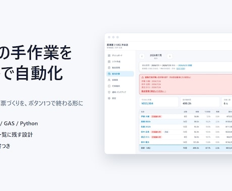 毎日の手作業をツールで自動化します 転記・集計・帳票づくりを、ボタン1つで終わる形に変えます イメージ1