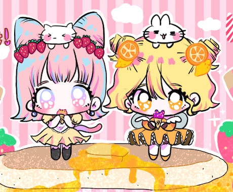 キラキラで可愛いTwitter用ヘッダー描きます キュートでポップでファンシー！ イメージ2