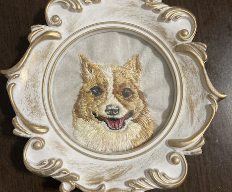 ペットのお顔のブローチ作ります 美大在学中です。デッサン力を生かして丁寧に刺繍します。 イメージ2