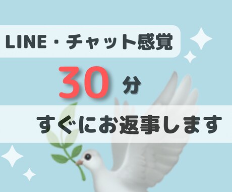 チャットで30分寄り添います 他愛のないやり取りから、相談まで何でも歓迎です。 イメージ1