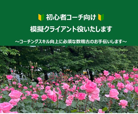 初心者コーチ向け模擬クライアント役いたします コーチングスキル向上に必須な数稽古のお手伝いします イメージ1