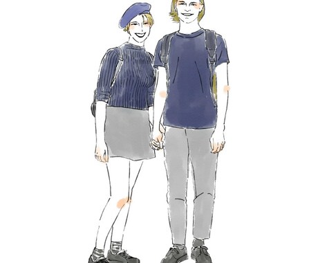 シンプルでオシャレなファッション似顔絵描きます 人物写真をシンプルでオシャレなイラストにしませんか？ イメージ1