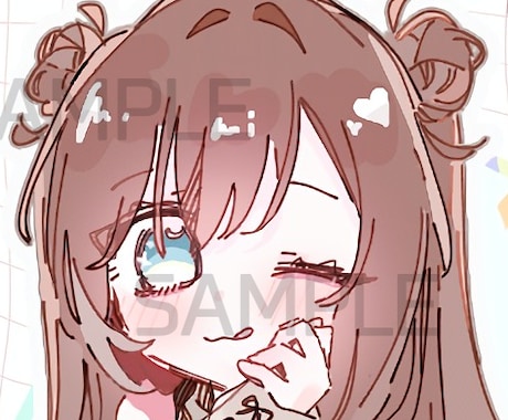 女の子のゆるかわアイコンイラスト描きます ちょこんとゆるかわな絵柄でアイコンを作成いたします！ イメージ2
