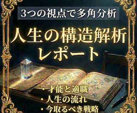 自己理解を深める人生構造分析レポートを作成します 才能・宿命・未来。多角分析で「あなた」を論理的に言語化 イメージ1