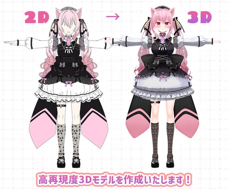 VTuber/VRC向け3Dアバター作ります 最短納期1ヶ月！立体に拘った高品質モデルをプロが作ります！ イメージ2
