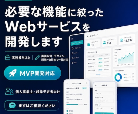 必要な機能に絞ったWebサービスを開発します 実務8年以上｜画面設計・開発・公開まで一貫対応 イメージ1