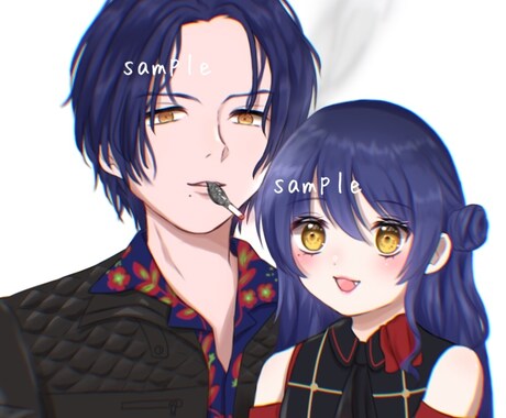 好きなキャラ2人の夢絵描きます SNS用アイコン、ヘッダーなどに イメージ1