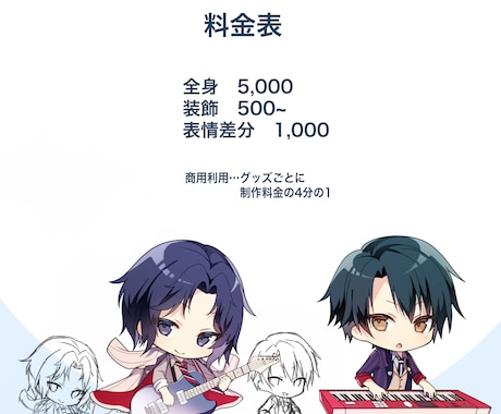 パキッとしたかわいいミニキャラ描きます 商用利用可能(一部有償)です‼︎ イメージ2