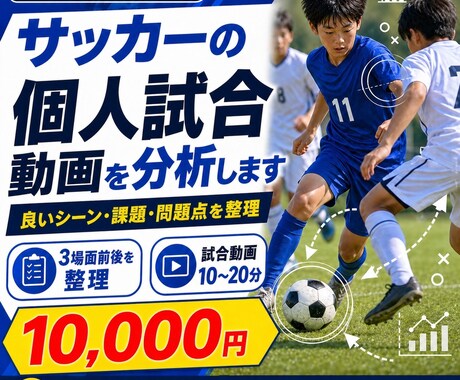 サッカーの個人試合を分析します 重要3場面から個人課題を整理！ イメージ1