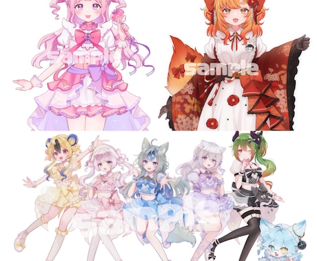キラキラかわいい女の子お描きします アイドル運営活動やVtuberさんにおすすめです！ イメージ2