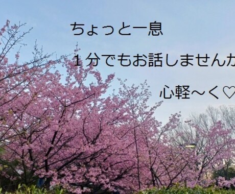 １分でもお試しOK！私が優しく楽しくお話し聞きます 雑談から愚痴、不安な気持ちやお悩み。何でもお話お聞きします。 イメージ1