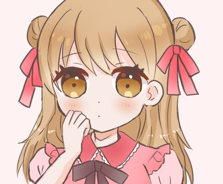 シンプルふんわり可愛い☺︎女の子アイコン描きます やわらかい色合いで描く、ゆるふわ可愛い女の子アイコン♡ イメージ1