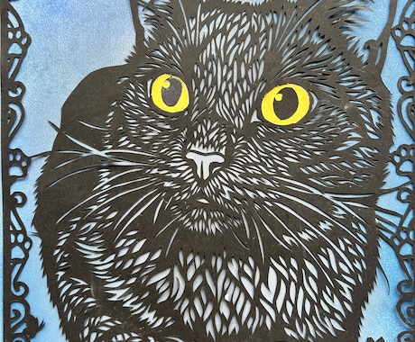 愛猫の魅力を切り取るオーダー切り絵作ります 大切な愛猫を世界に一つの切り絵作品へ イメージ2