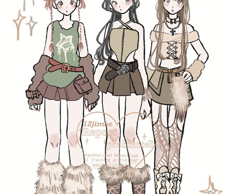 可愛いイラストを制作します おしゃれやファッションにこだわった作品制作をします イメージ1