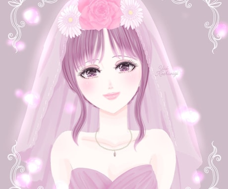花嫁セミオーダーイラスト｜美しい花嫁描きます あなただけの花嫁イラストを、上品で繊細なタッチで仕上げます イメージ1