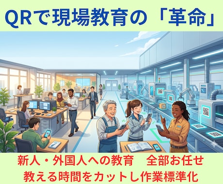 新人・外国人へ　QRコードを活用して情報伝達します 動画、PDF資料をQR化してライブラリー化します イメージ1