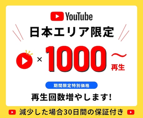 YouTube動画の日本再生回数を増やします ⭐️期間限定特別価格⭐️日本エリア限定⭐️高品質 イメージ1