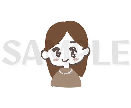カフェオレ色の手描き女の子アイコン作成します 納品は即日〜OK！LINEやSNS、名刺に個性を出したい方に イメージ2