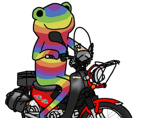 バイクのイラスト描きます 愛車をイラストに！人物、動物、キャラクターを乗せれます！ イメージ2