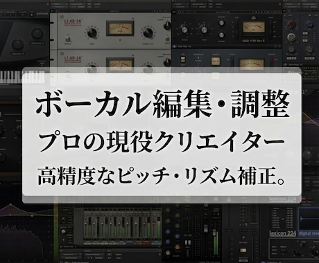 現役のプロがボーカルの編集・修正承ります ピッチ修正・エフェクト加工など気軽にご相談ください！ イメージ1