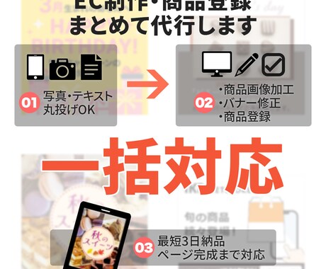 EC運用目線で画像制作〜商品登録まで一括対応します 実務経験者が、面倒なEC作業をまるっとサポートします イメージ2
