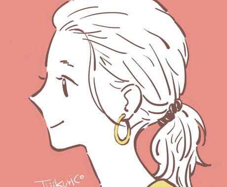 SNSのアイコンに★３色で横顔イラスト作成します ご希望の３色でおしゃれ可愛く仕上げます！ イメージ1