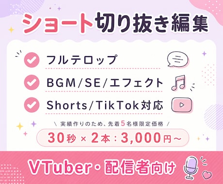 VTuber・配信者向け！切り抜きショート作ります イメージ1