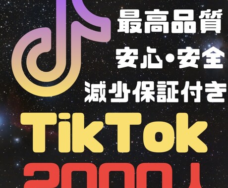 TikTok フォロワー＋2000人増加します 高品質！2000円TikTokオプションで10000人増加 イメージ1