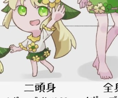2頭身の全身立ち絵を描きます TRPGや解説動画にオススメ！ イメージ2