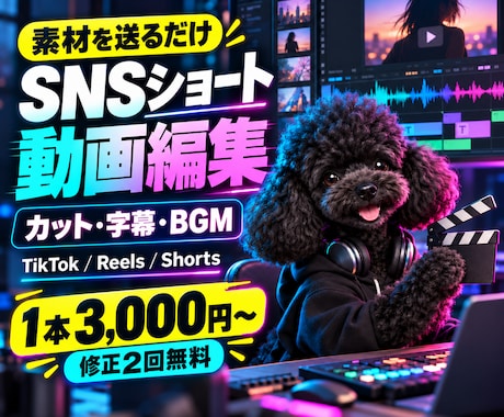素材を送るだけ！SNSショート動画を編集します イメージ1