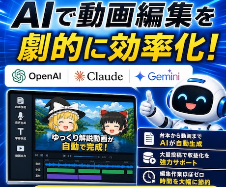 YMM4/ゆっくり動画の自動編集ツールを提供します イメージ1