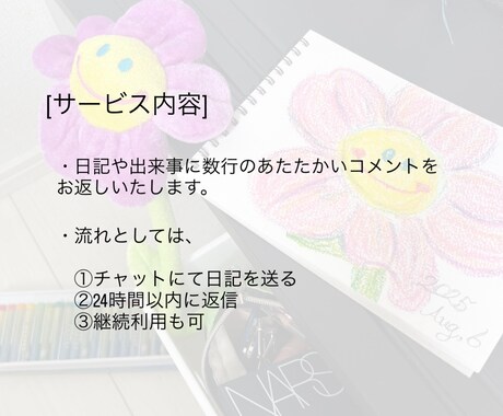 普段の日記に返信します 心を軽くする日記返信サービスです イメージ2