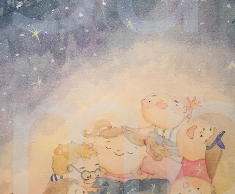 オリジナル手描き絵画 イラスト せかい