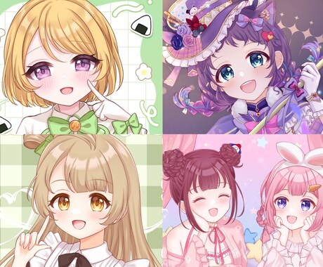 商用込み◎キラキラかわいい1枚絵をお描きします 記念日や歌みたイラストなど、活動者さんにおすすめ！ イメージ1