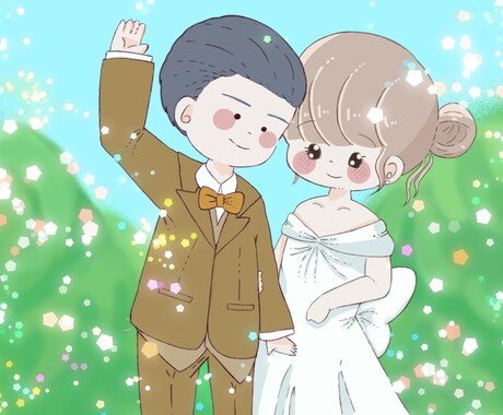 結婚式に使用できるイラストを作成します ウェルカムボード〜2人の大切な思い出作りをお手伝い！〜 イメージ2