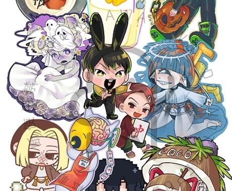 ご希望に合わせたミニキャラ描きます 頭身から指定可能です！アイコンなどにいかがですか⸜♡⸝‍‬ イメージ1